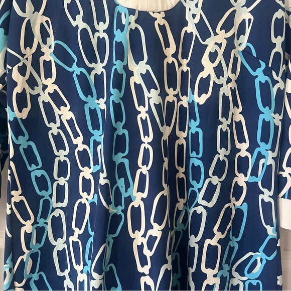 J. McLaughlin Blue Chainlink Gisele Catalina Cloth Dress Sz M - Picture 3 of 10